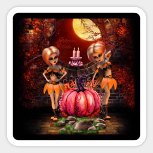 Cute halloween design in the moon light Sticker